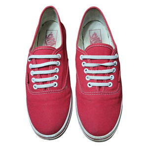 Vans TB4R Mens 6.5 Red Canvas Skate Shoes Skateboarding White Contrast Sole